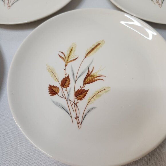 8 Vintage 6.5" Taylor Smith & Taylor Wheat Pattern Ceramic Bread/Dessert Plates - Picture 2 of 6